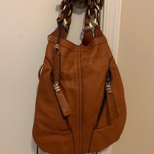 orYany brown Italian leather bag